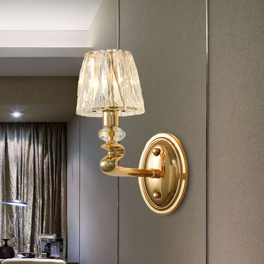 Modern Gold K9 Crystal Wall Sconce Light For Bedroom
