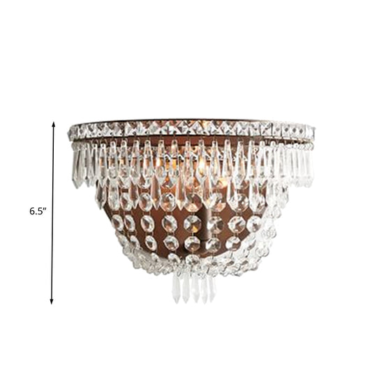 Modernist Led Crystal Basket Wall Sconce For Bedroom Lighting