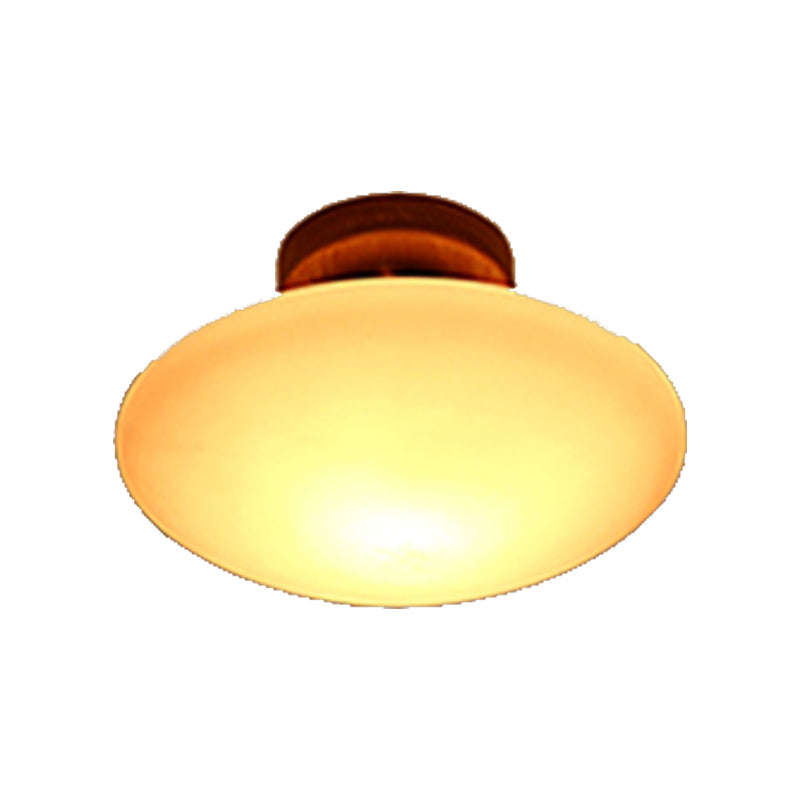 Frosted Glass Semi-Circle/Square Flush Ceiling Light - Modern 1-Light Mount For Corridor