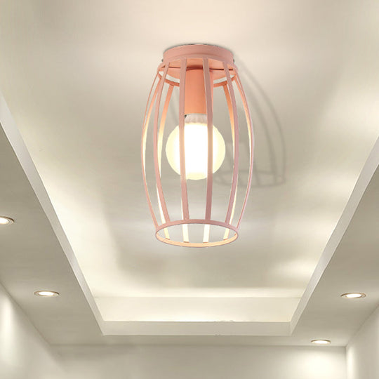 Nordic Metal Ceiling Mount Lamp | Oval Flush Light 1 Corridor Lighting -