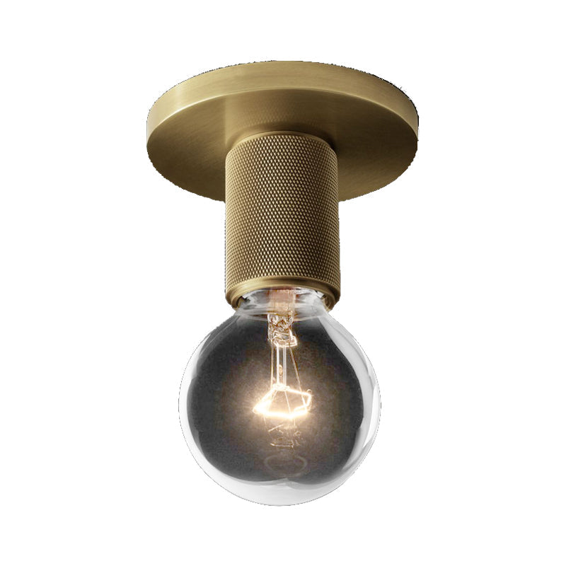Modern Glass Flush Pendant Ceiling Light In Brass For Balcony - Globe Cone Cylinder Trumpet Shapes