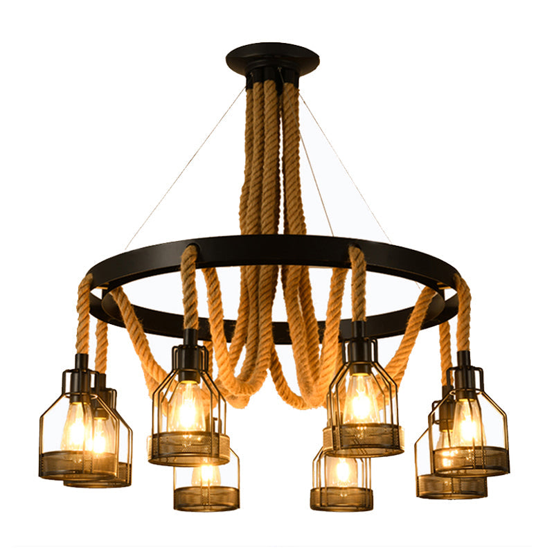 Metallic Chandelier - 4/6/14 Lights Circular Design Black Perfect For Restaurants And Ceilings