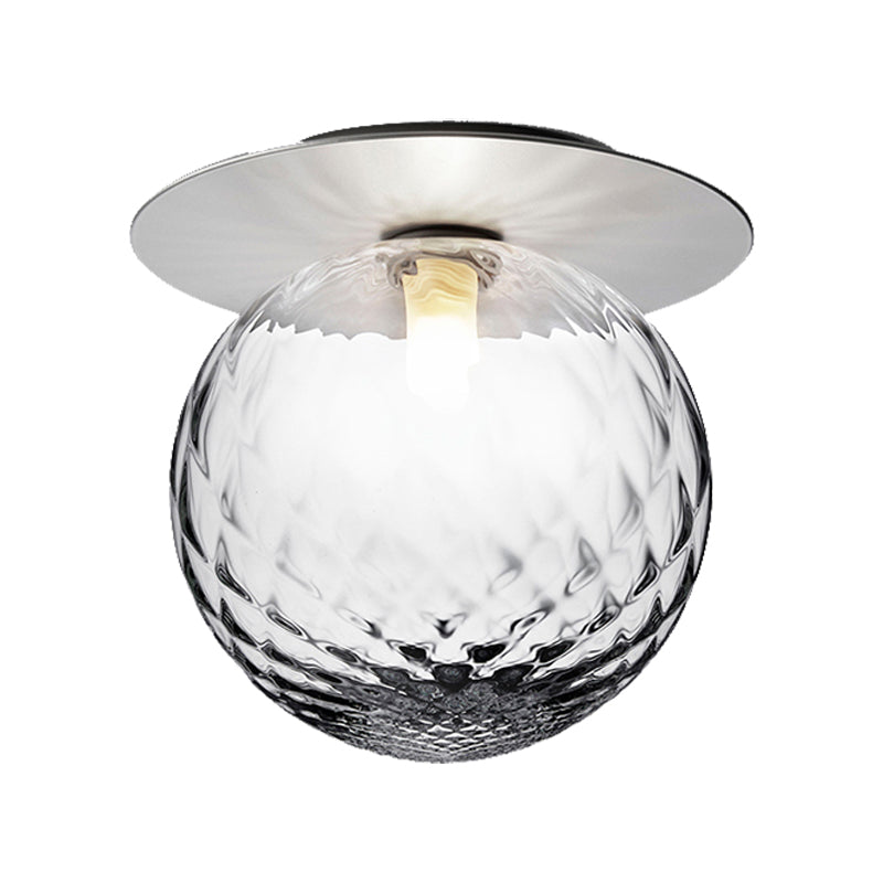 Modern Silver/Gold Finish Orbit Flush Mount Ceiling Light With White/Clear Glass Shade