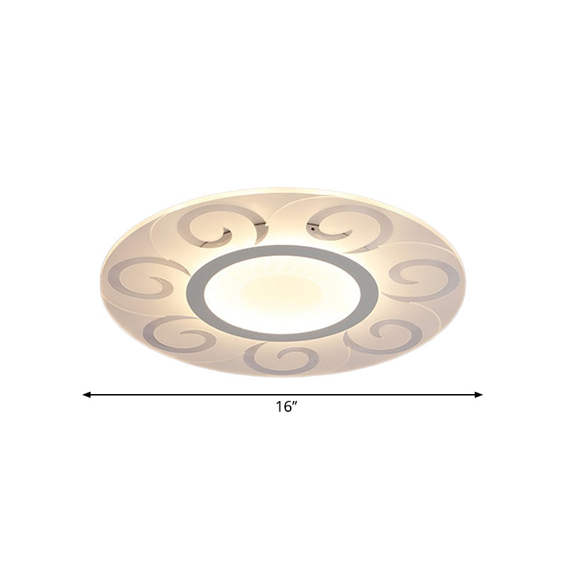 Modern Acrylic Led Flushmount Ceiling Light For Living Room - Ultra Thin Design In Multiple Widths