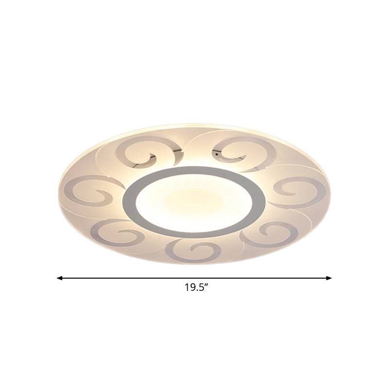 Modern Acrylic Led Flushmount Ceiling Light For Living Room - Ultra Thin Design In Multiple Widths