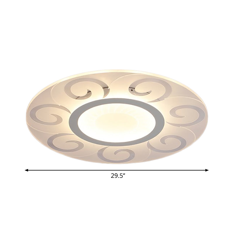 Modern Acrylic Led Flushmount Ceiling Light For Living Room - Ultra Thin Design In Multiple Widths