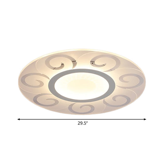 Modern Acrylic Led Flushmount Ceiling Light For Living Room - Ultra Thin Design In Multiple Widths