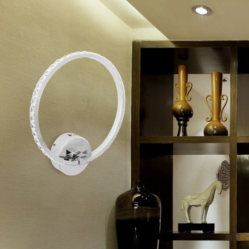 Translucent Crystal Sconce Light - Modern Led Wall Lighting Fixture | Chrome Finish 6/8/10 H / 6