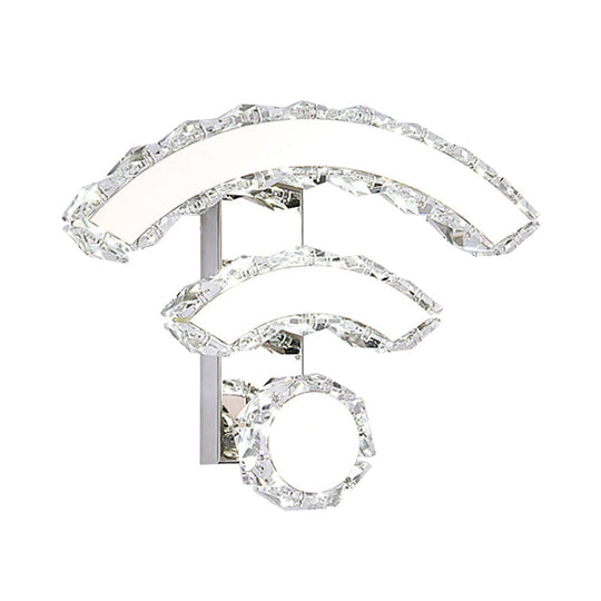 Modern Wifi Wall Mounted Black Crystal Led Sconce With Warm/White Lighting