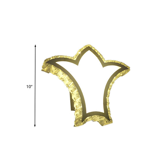 Modernist Crown Wall Light With Clear K9 Crystal And Led In White/Warm/2 Color