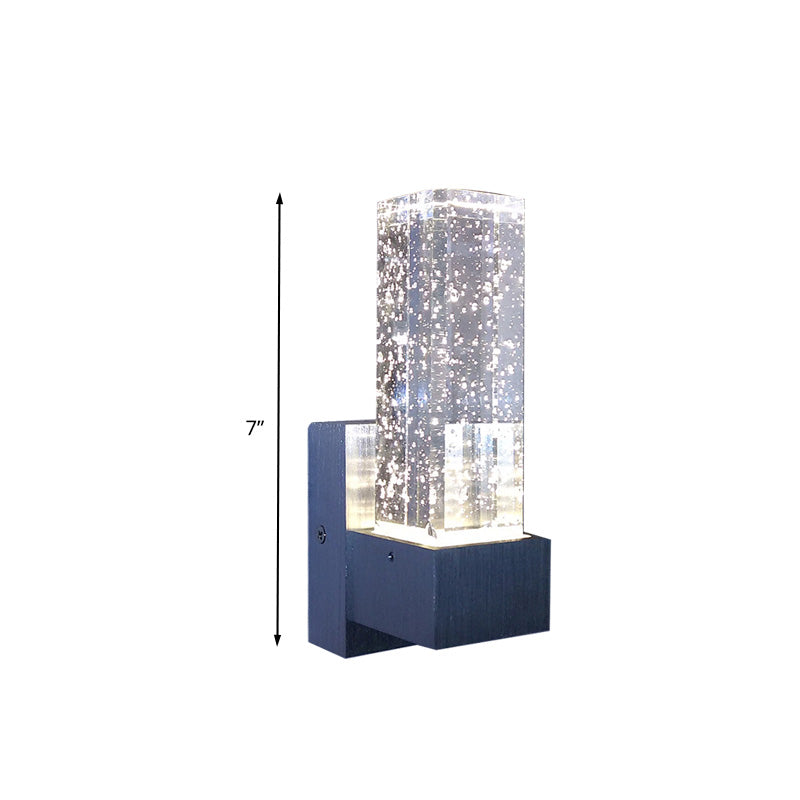 Modern Led Crystal Wall Sconce Light Fixture For Bedrooms - Clear Bubble Design In Warm/White