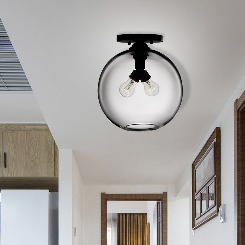 Modern 2-Head Flushmount Ceiling Lamp With Colorful Glass Shades - Global Mounted Light

Or

Global