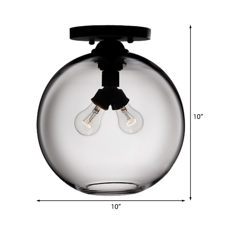 Modern 2 - Head Flushmount Ceiling Lamp With Colorful Glass Shades - Global Mounted Light’ Or