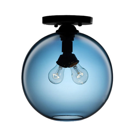 Modern 2-Head Flushmount Ceiling Lamp With Colorful Glass Shades - Global Mounted Light

Or

Global