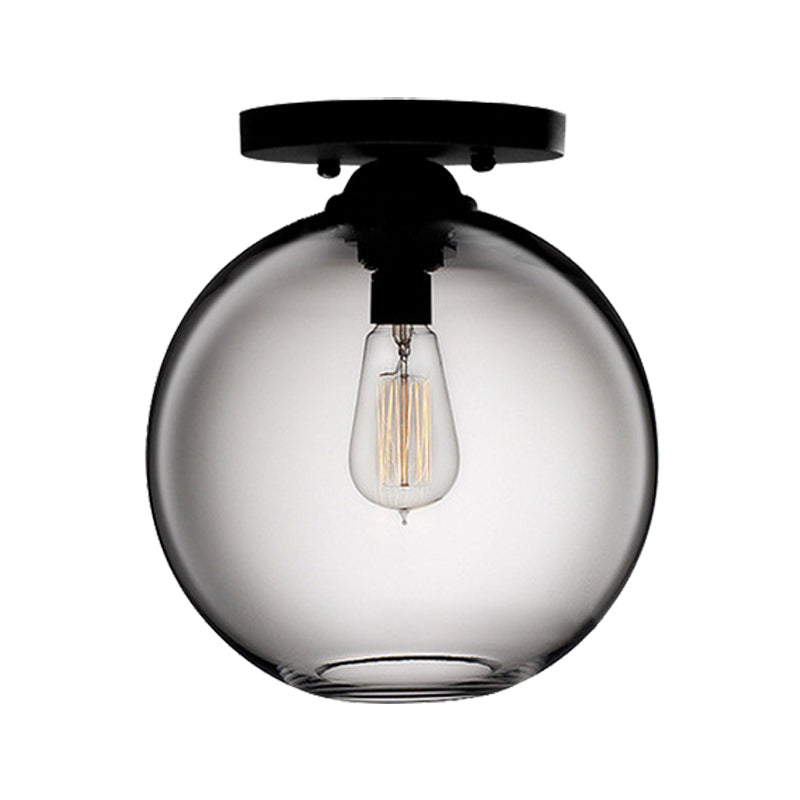 Contemporary Glass Orbit Ceiling Light Fixture - Red/Sky Blue/Amber/Dark Smoke/Coffee 1 Head Indoor