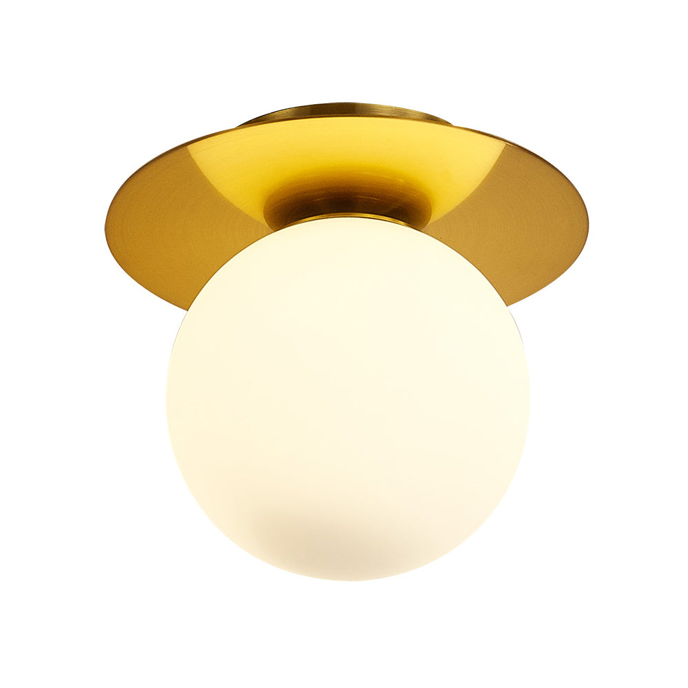 Modern Glass Orbit Ceiling Light Kitchen Flushmount Lamp - Clear/Light - Brown/Cream Single