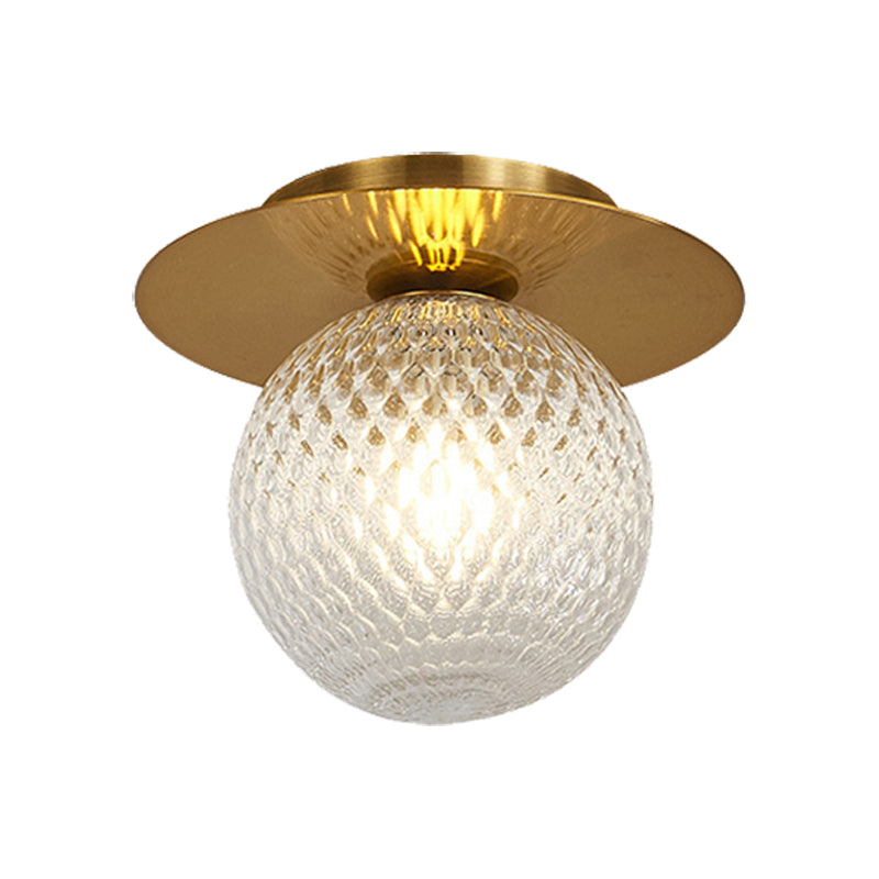 Modern Glass Orbit Ceiling Light Kitchen Flushmount Lamp - Clear/Light-Brown/Cream Single
