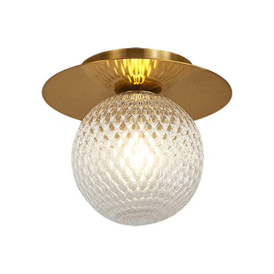 Modern Glass Orbit Ceiling Light Kitchen Flushmount Lamp - Clear/Light-Brown/Cream Single
