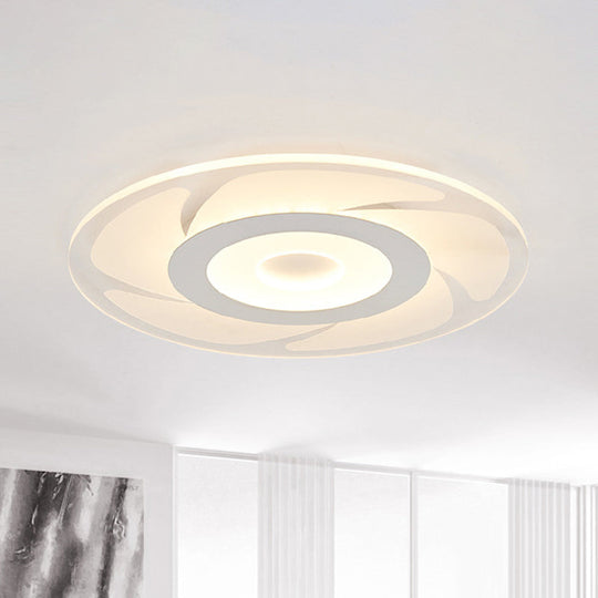 Super Thin Acrylic Windmill Flush Lamp - Modern Style Led Ceiling Mount Light (White/Warm/Inner Warm