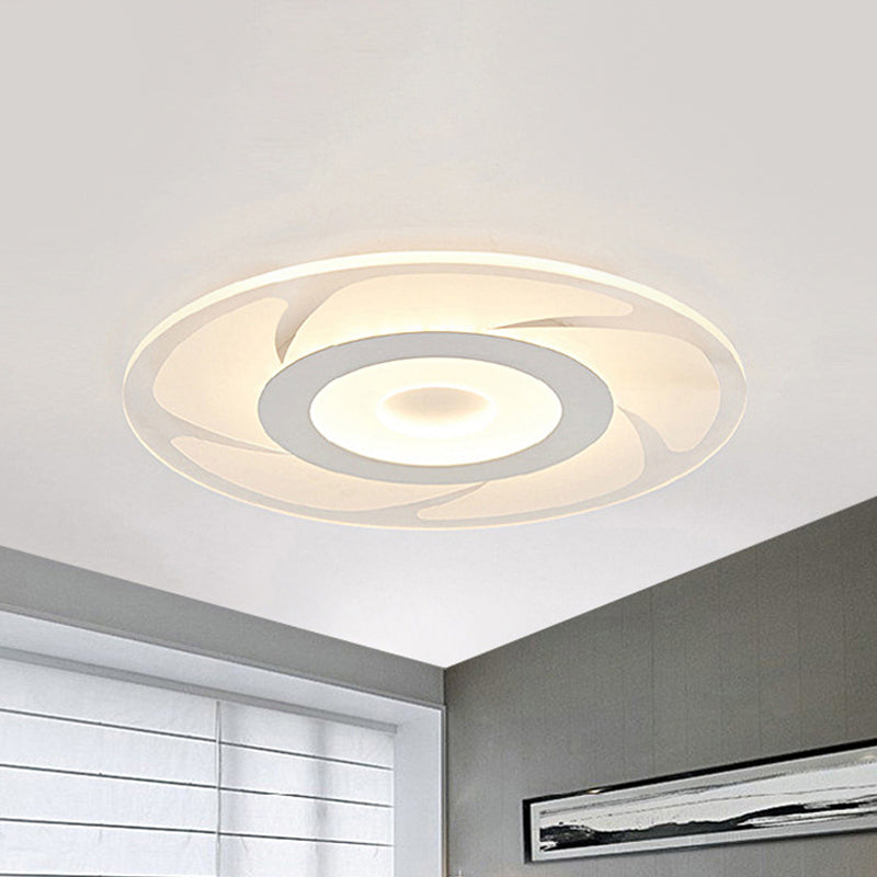 Super Thin Acrylic Windmill Flush Lamp - Modern Style Led Ceiling Mount Light (White/Warm/Inner Warm