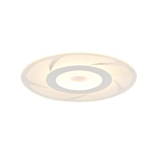 Super Thin Acrylic Windmill Flush Lamp - Modern Style Led Ceiling Mount Light (White/Warm/Inner Warm