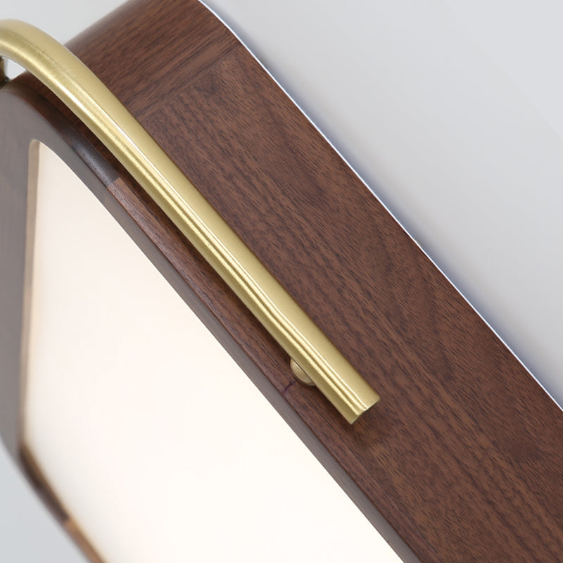 Led Brown Wood Flushmount Ceiling Light 13’/19’ Square Simplicity Design