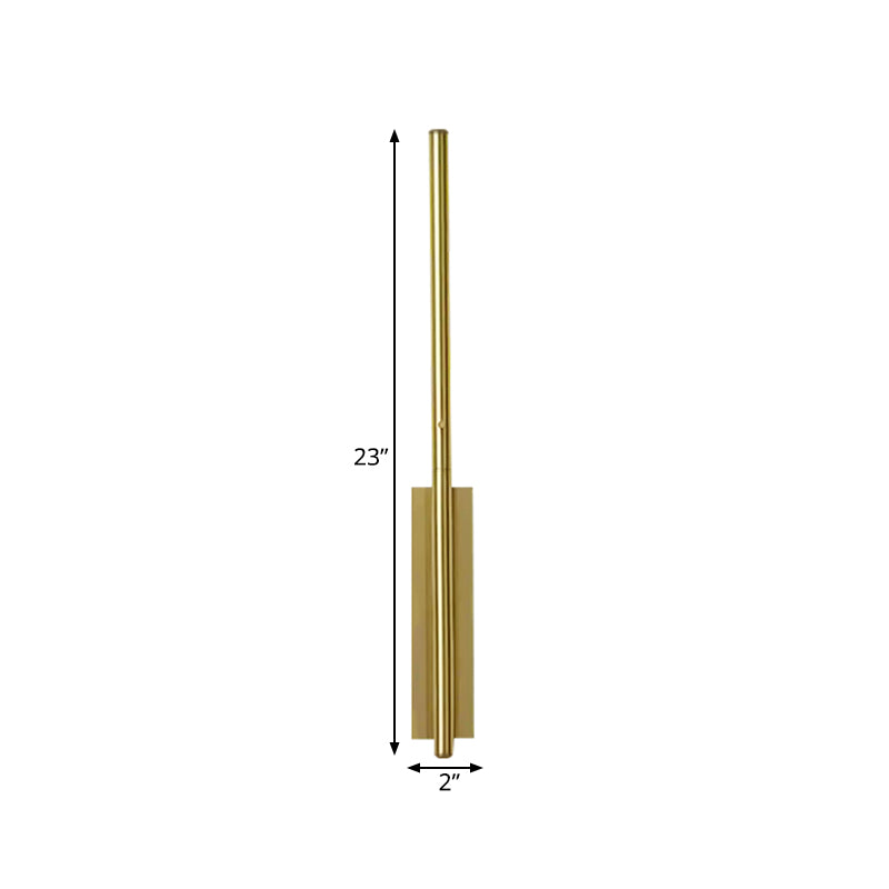 Contemporary Metal Linear Wall Sconce Lighting - Elegant Gold Led Fixture For Bedroom