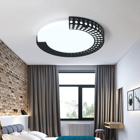 Circle Led Ceiling Light For Baby Room With Half - Ring Acrylic Design