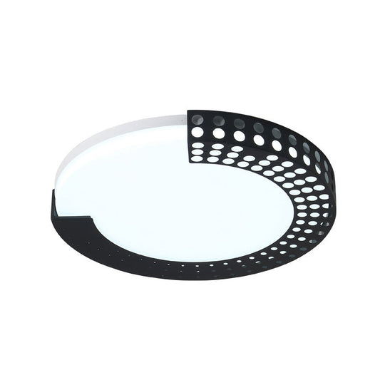 Circle Led Ceiling Light For Baby Room With Half - Ring Acrylic Design