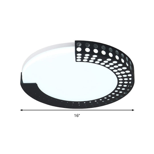 Circle Led Ceiling Light For Baby Room With Half-Ring Acrylic Design