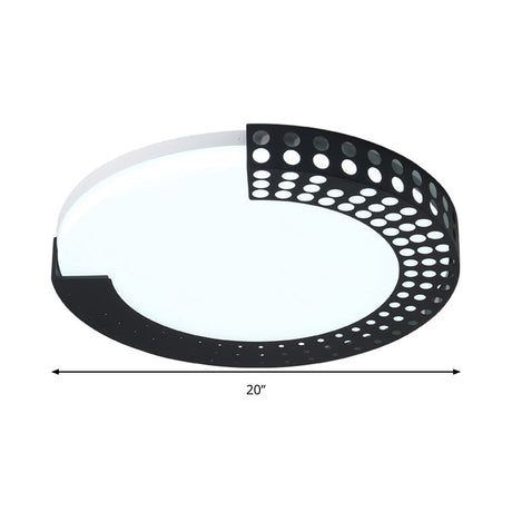 Circle Led Ceiling Light For Baby Room With Half-Ring Acrylic Design