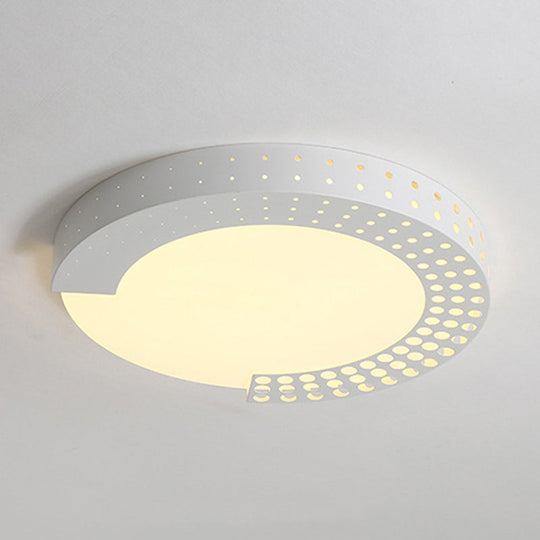 Circle Led Ceiling Light For Baby Room With Half - Ring Acrylic Design