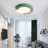 Circle Led Ceiling Light For Baby Room With Half-Ring Acrylic Design