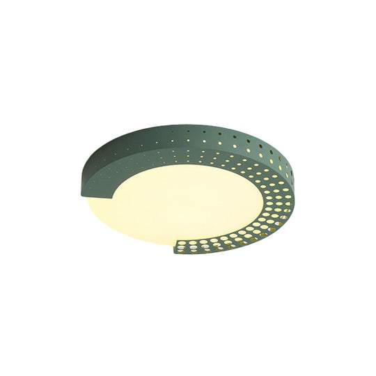 Circle Led Ceiling Light For Baby Room With Half - Ring Acrylic Design
