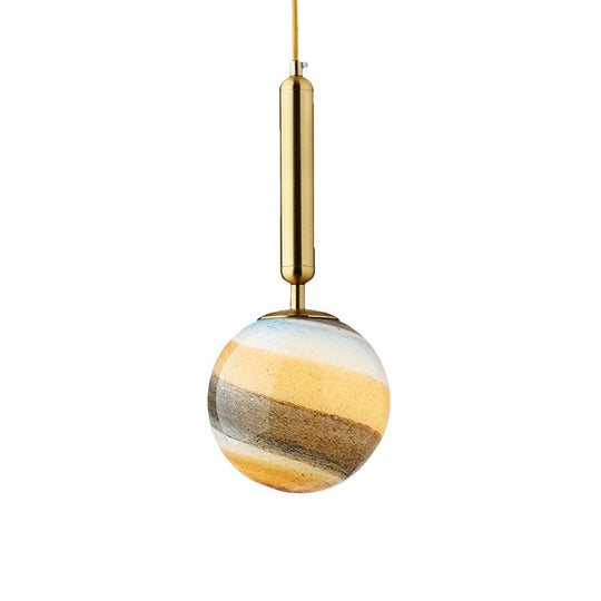 Gold And Black Bedroom Pendant Light With Frosted Glass Shade