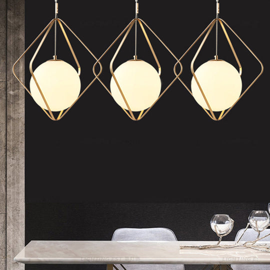 Minimalist Gold Pendant Light - 1 Head Led Down Lighting For Bedroom 10.5/16 W / 10.5