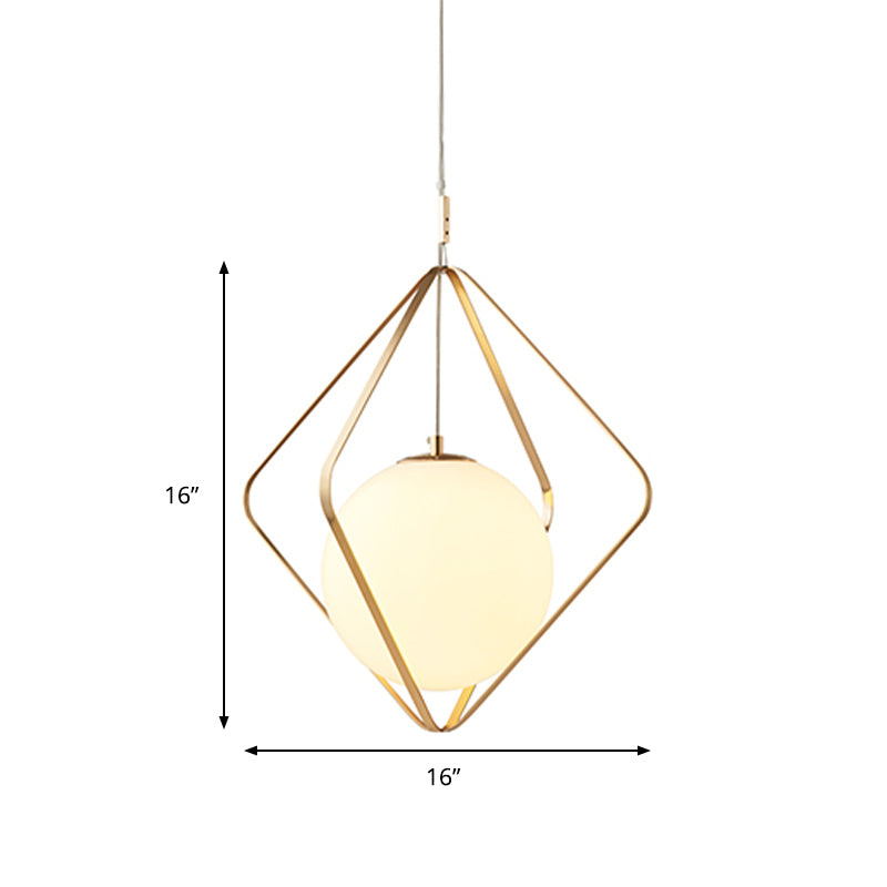 Minimalist Gold Pendant Light - 1 Head Led Down Lighting For Bedroom 10.5/16 W