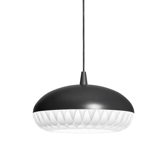 Modern Metal Dome Pendant Light - White/Black Down Lighting For Restaurants
