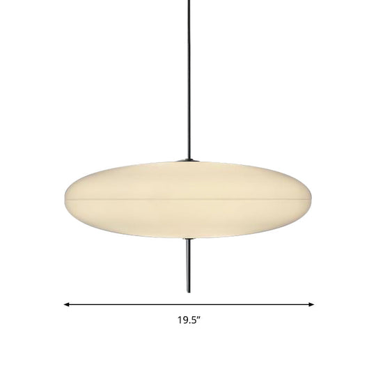 Circular Modernism Pendant Light With White Glass - 1-Bulb Dining Room Ceiling Fixture