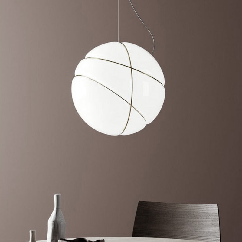 Modern White Glass Ceiling Light With 1 Bulb - Perfect For Dining Rooms