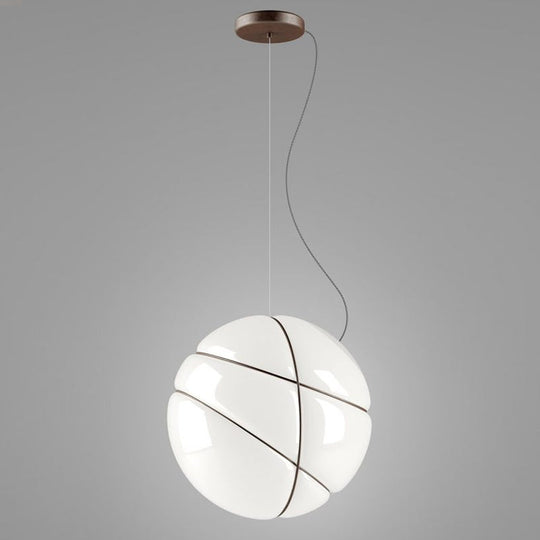 White Glass Pendant Light - Modernist Design For Dining Room 1 Bulb Global Ceiling Lighting