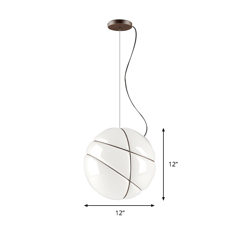 Modern White Glass Ceiling Light With 1 Bulb - Perfect For Dining Rooms