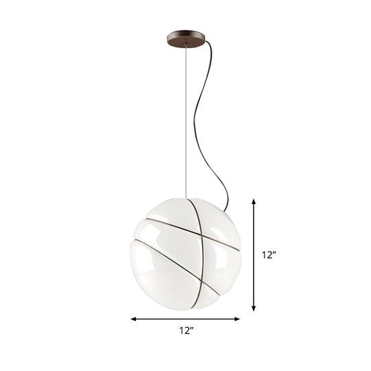 Modern White Glass Ceiling Light With 1 Bulb - Perfect For Dining Rooms