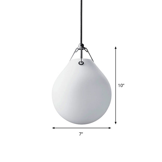 Sleek Minimalism Sphere Suspension Light In White Glass - 1 Head 7’/10’ Wide Ideal For