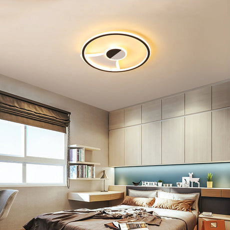 Contemporary White/Warm Flush Mount Lighting: Acrylic 16/19.5/23.5 Lights In Black