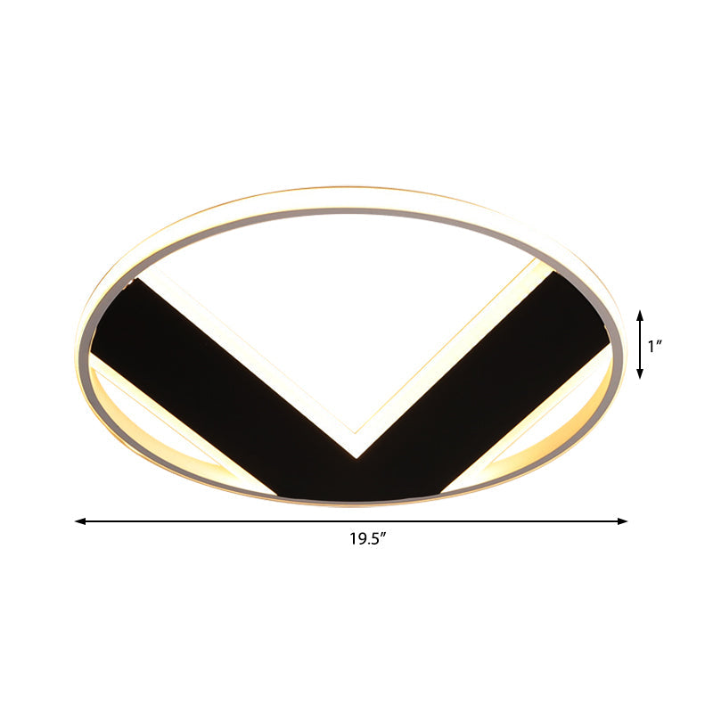 V - Shaped Ceiling Light - Modern Acrylic & Black Creative Bedroom Lighting Fixture