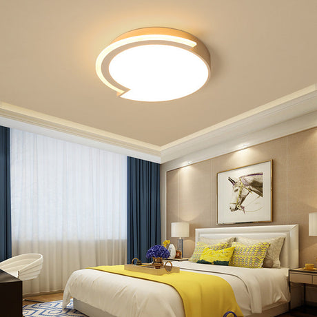 Modern Round Flushmount Ceiling Fixture - White Acrylic Multiple Sizes Warm/White / 16