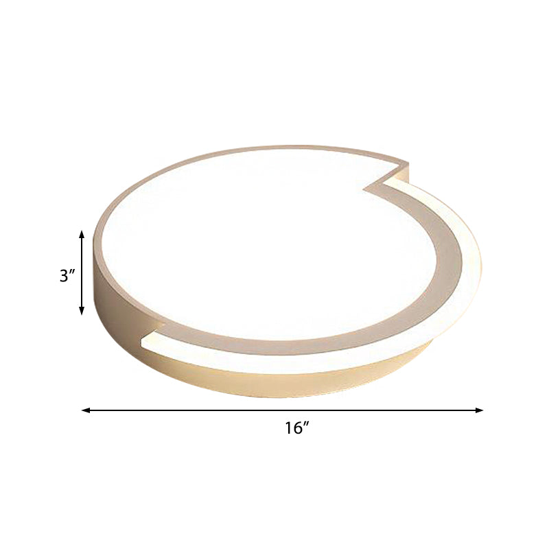 Modern Round Flushmount Ceiling Fixture - White Acrylic Multiple Sizes Warm/White