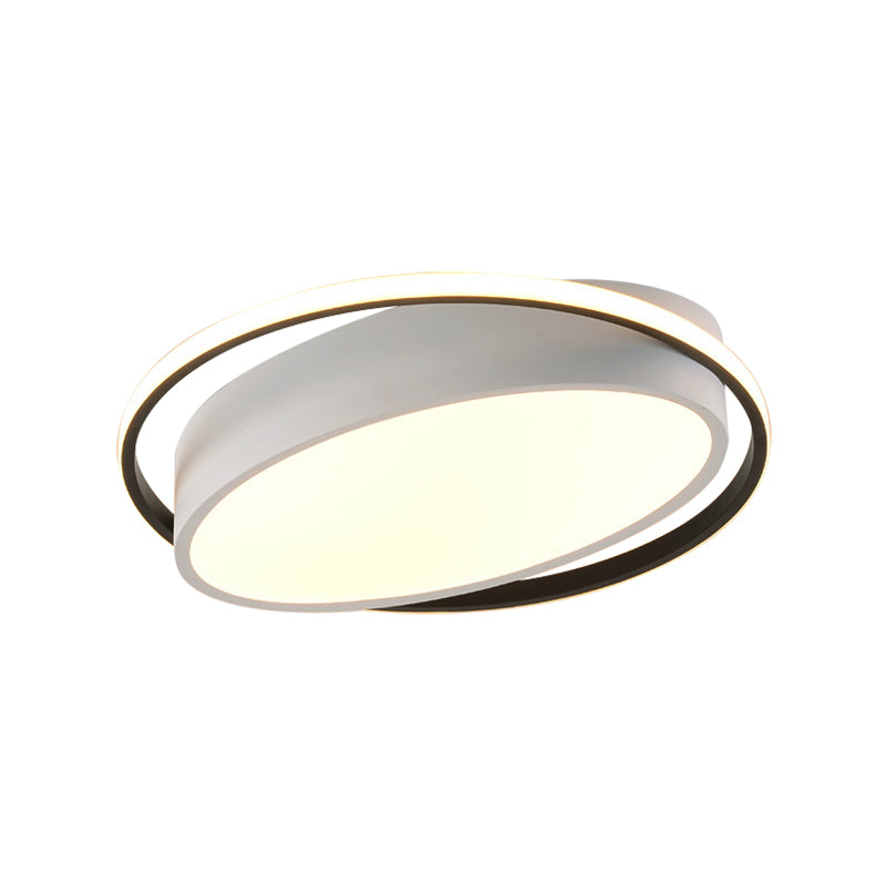 Modern Flushmount Led Ceiling Light In White - Ideal For Living Room