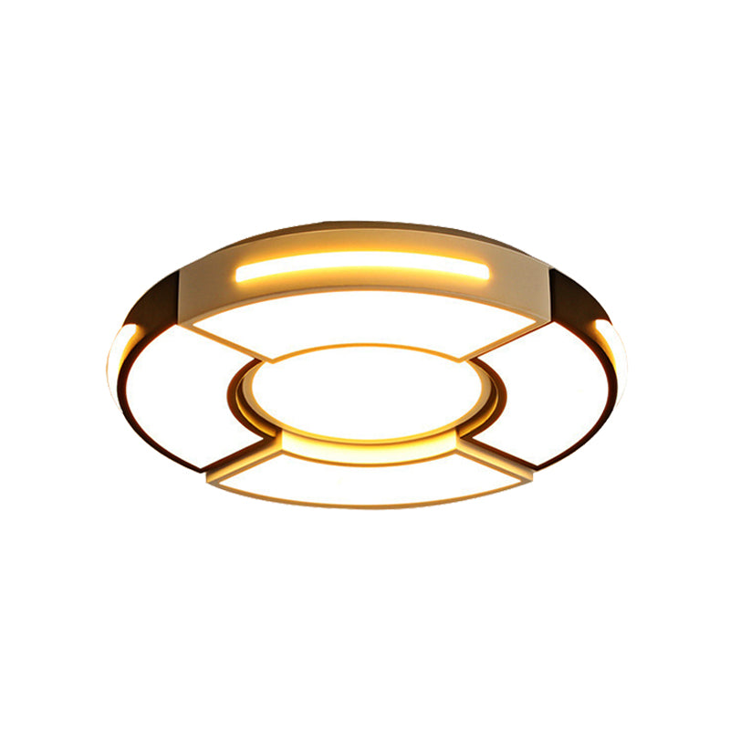 Modern Black Round Acrylic Ceiling Fixture - Unique Design 16’/19.5’/23.5’ Warm/White Lighting